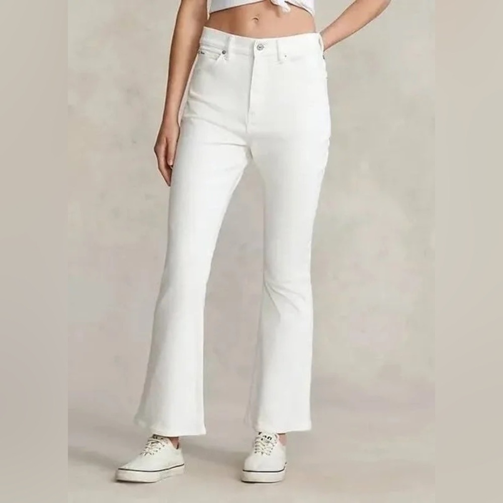 NWT Polo Ralph Lauren The Sharon’s  Crop Flare White Jeans sz 32